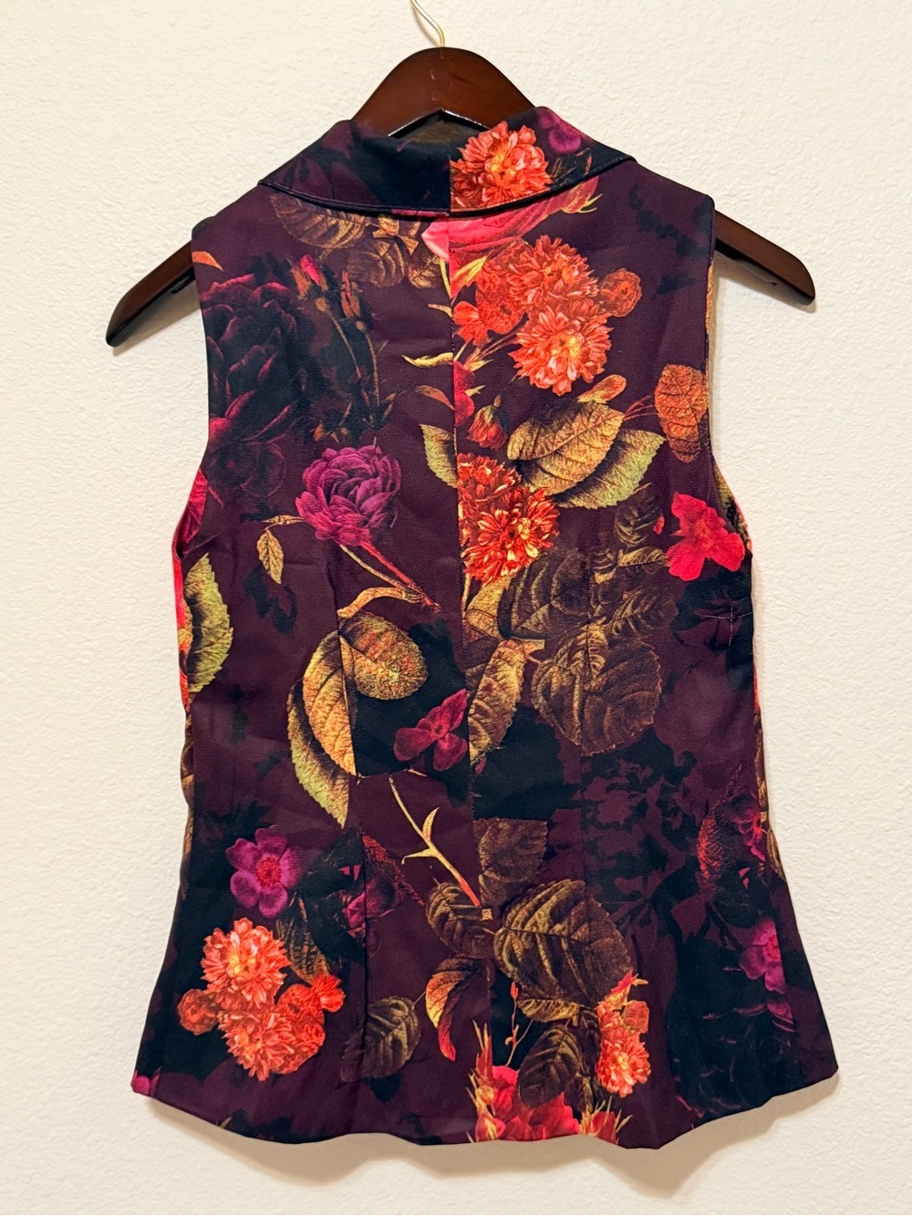 Seven Muses fitted floral print vest, haute couture Istambul Atelier, size XS - Picture 6 of 10